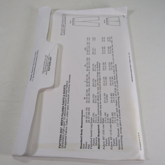 Kwik Sew 2257 Clothing Pattern Men's Sweats, Shorts, Sleep pants UNCUT S-XXL - Picture 6 of 7